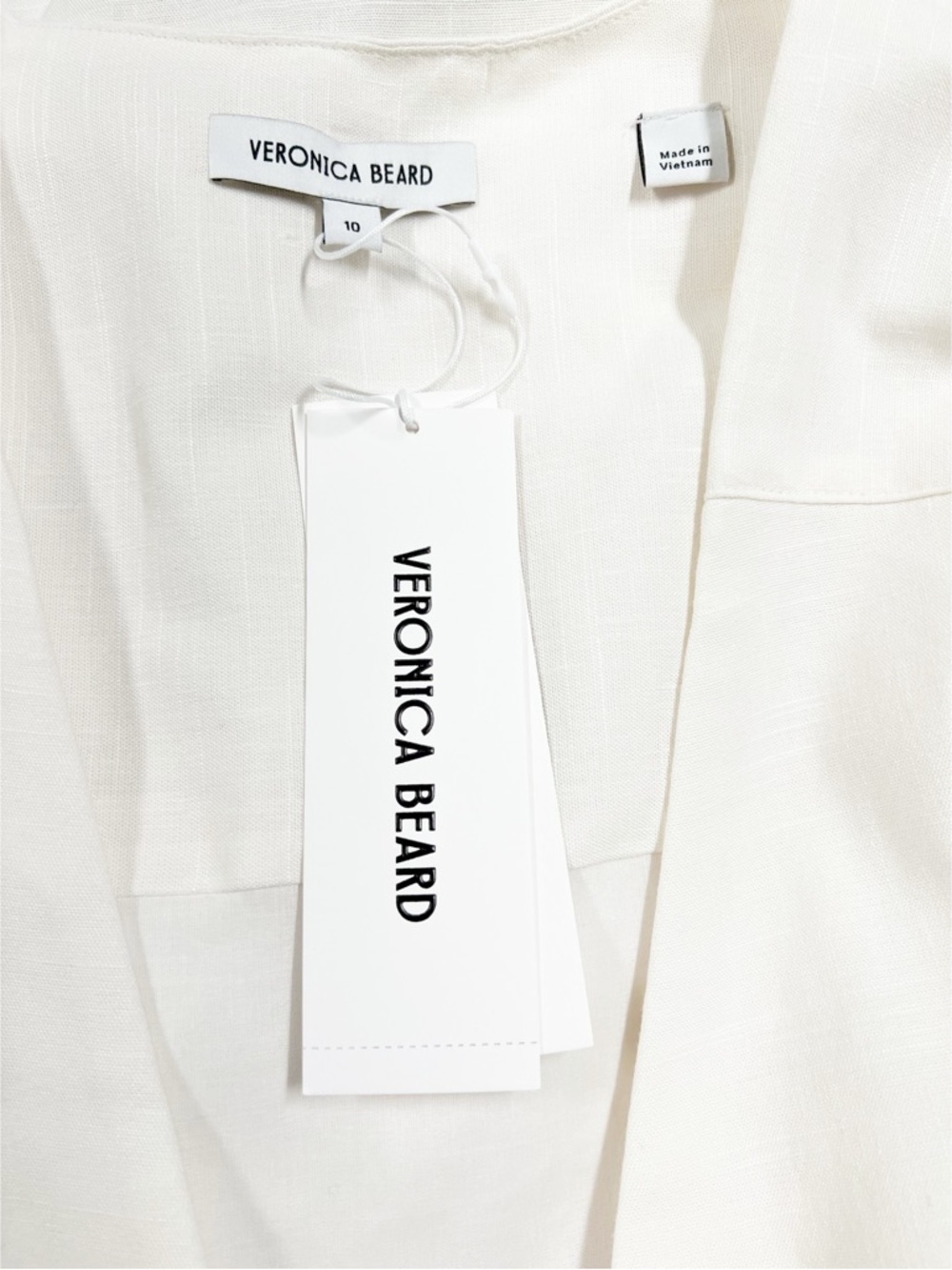 Veronica Beard Womens Off White Octavia Linen Blend Midi Belted Wrap Dress - Picture 7 of 10